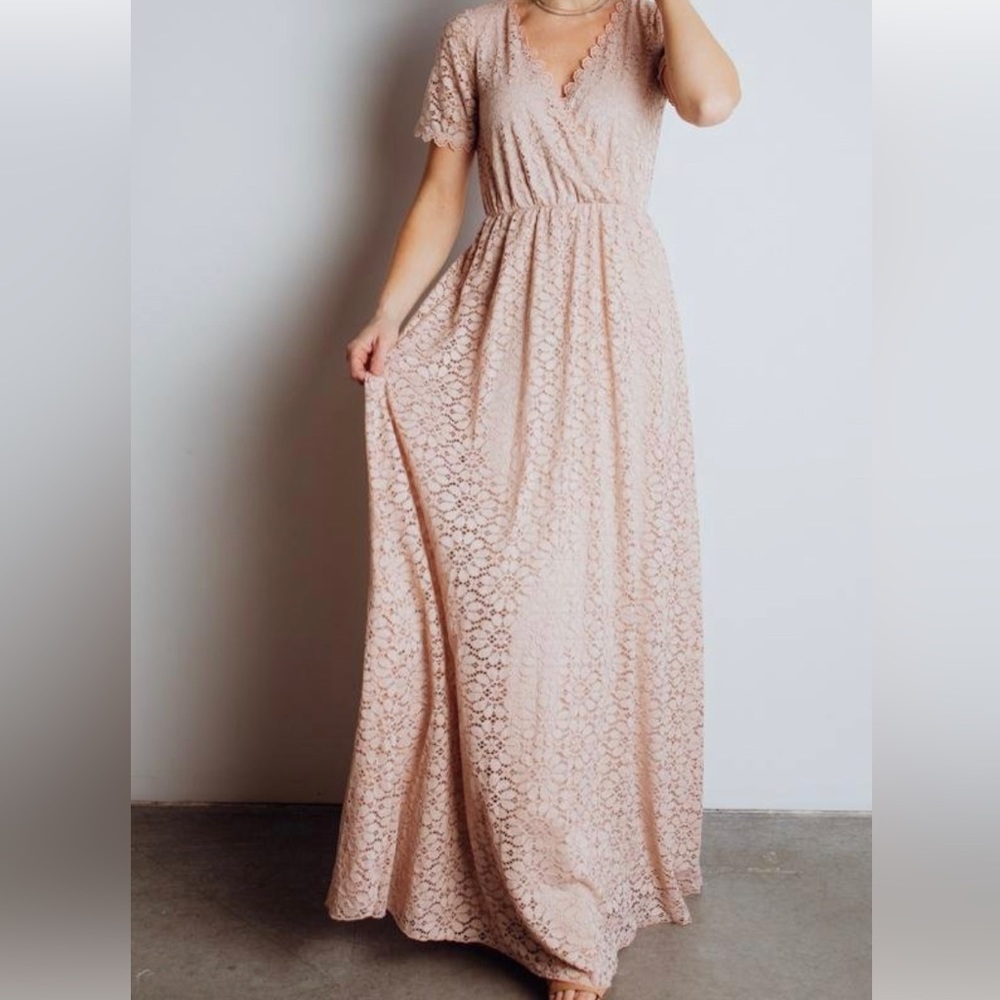 Baltic Born Pink Lace Maxi Dress with tags on